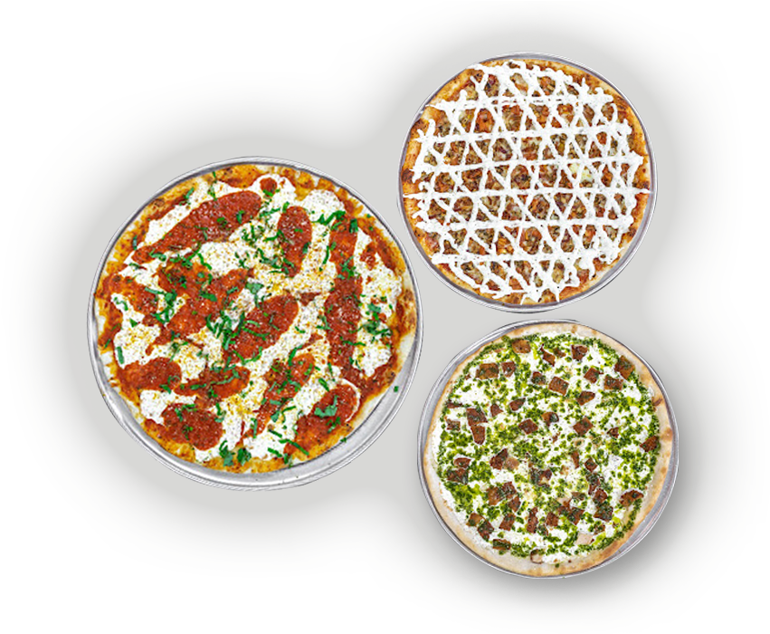 Authentic Italian pizza, Chicken ranch pizza, Spinach pizza